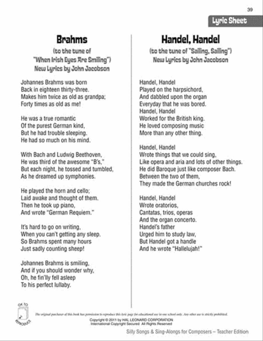 Silly Songs & Sing-Alongs for Composers Choir scores gallery preview page 6