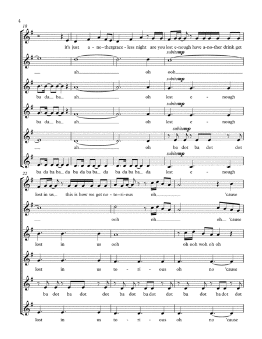 Perfect Places A Cappella scores gallery preview page 4