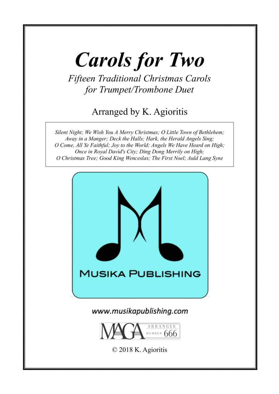 Carols for Two - Fifteen Carols for Trumpet/Trombone Duet Brass Duet scores gallery preview page 1