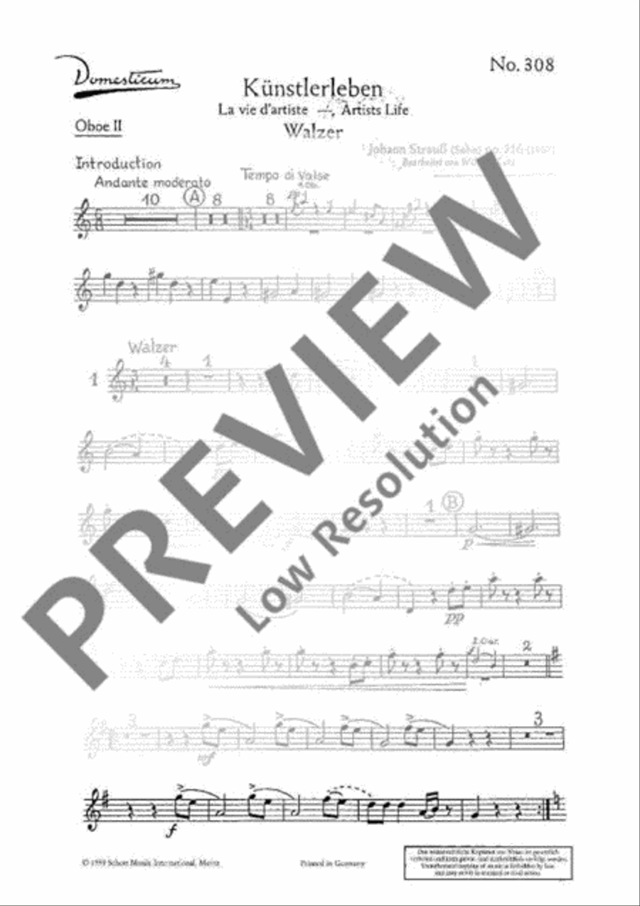 Künstlerleben Künstlerleben Orchestra scores gallery preview page 17