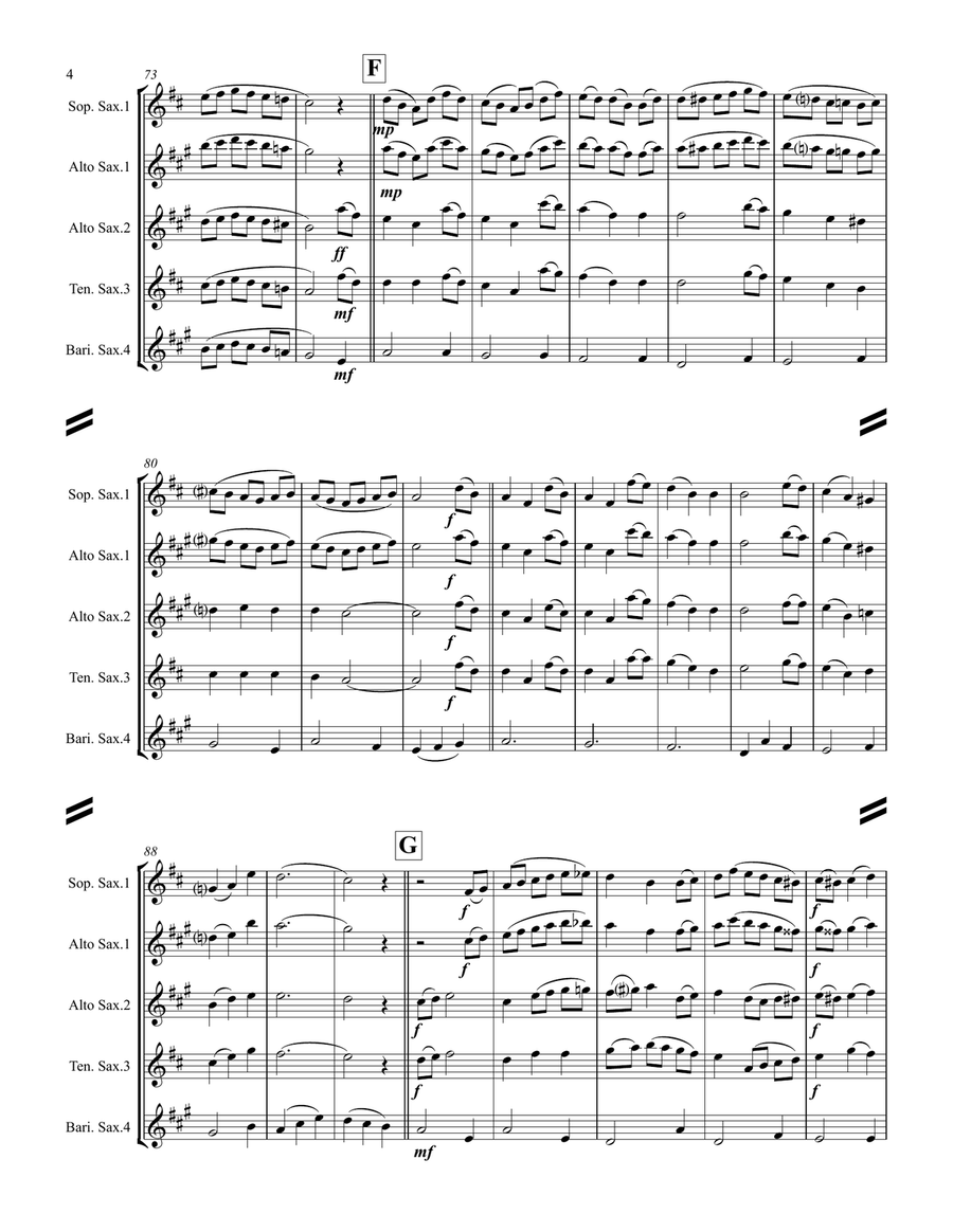 Silver Bells Saxophone Quartet scores gallery preview page 5
