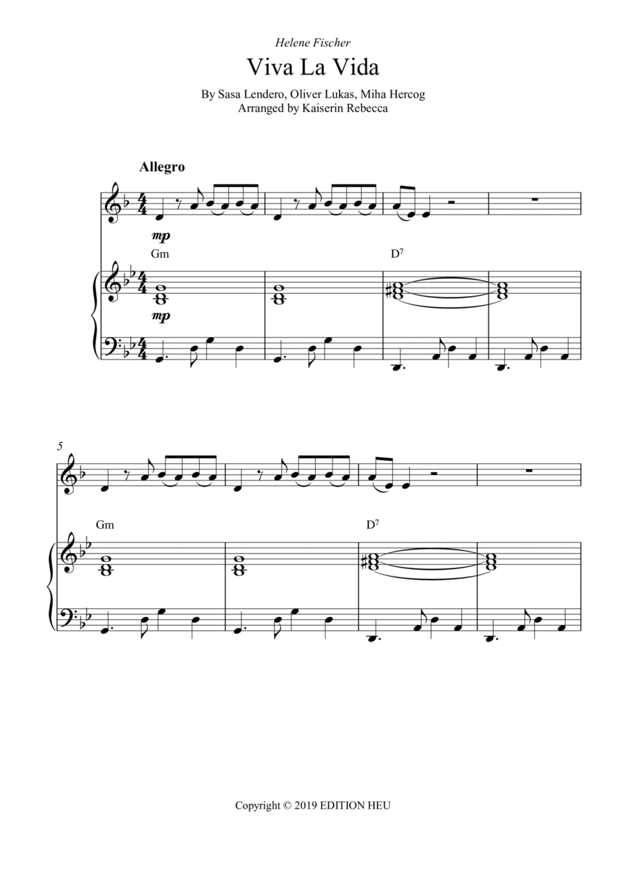 Viva La Vida Horn scores gallery preview page 1