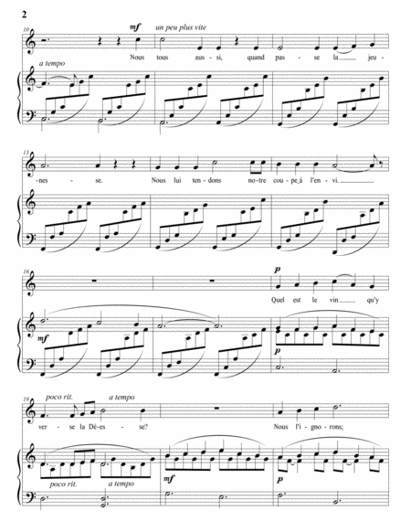 CHAUSSON: Hébé, Op. 2 no. 6 (transposed to D dorian, no sharps, no flats)