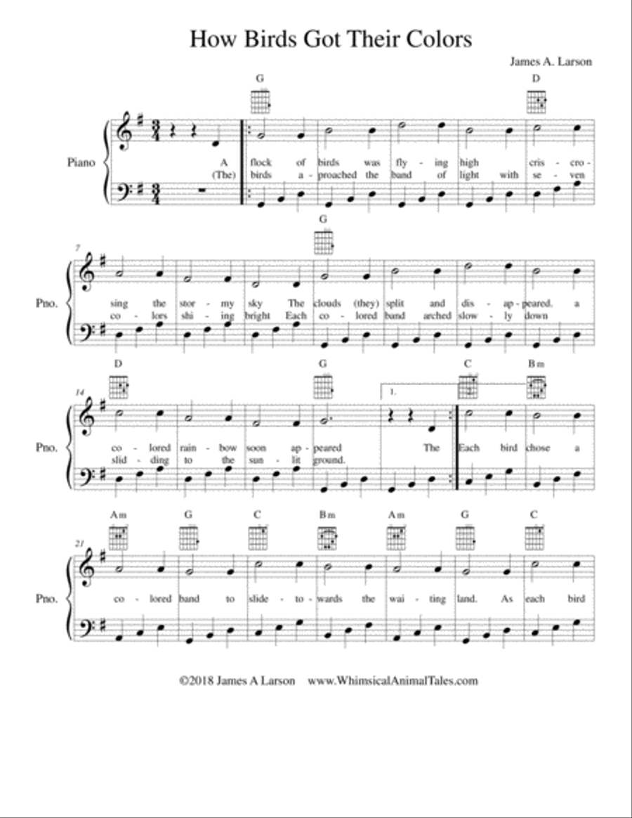 How Birds Got Their Colors Voice scores gallery preview page 2