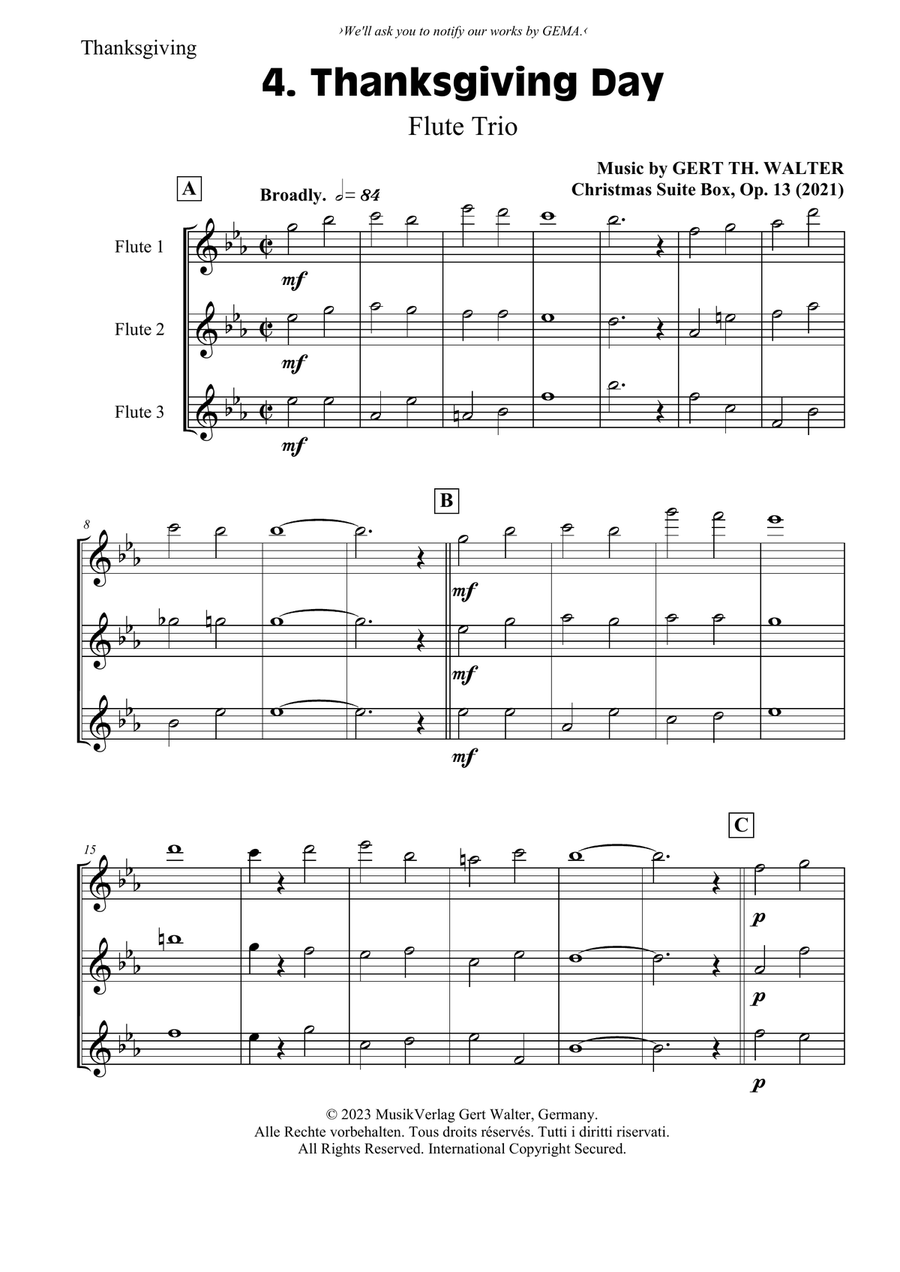 Thanksgiving Day Thanksgiving Day Flute Trio scores gallery preview page 1