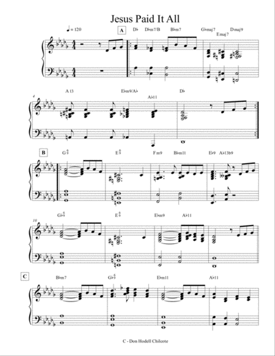 Jesus Paid It All Jesus Paid It All Jazz Ensemble scores gallery preview page 2