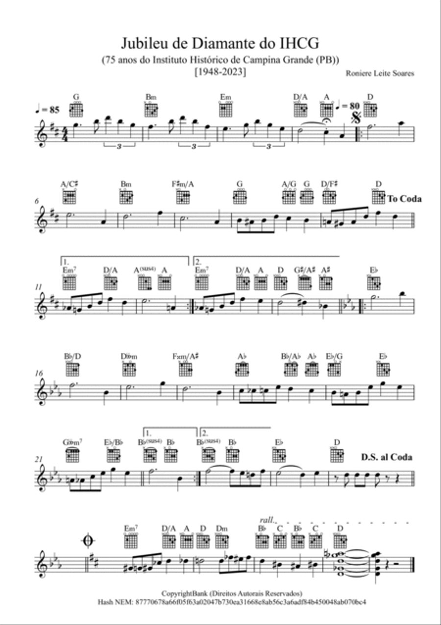 Jubileu de Diamante do IHCG String Quartet scores gallery preview page 2