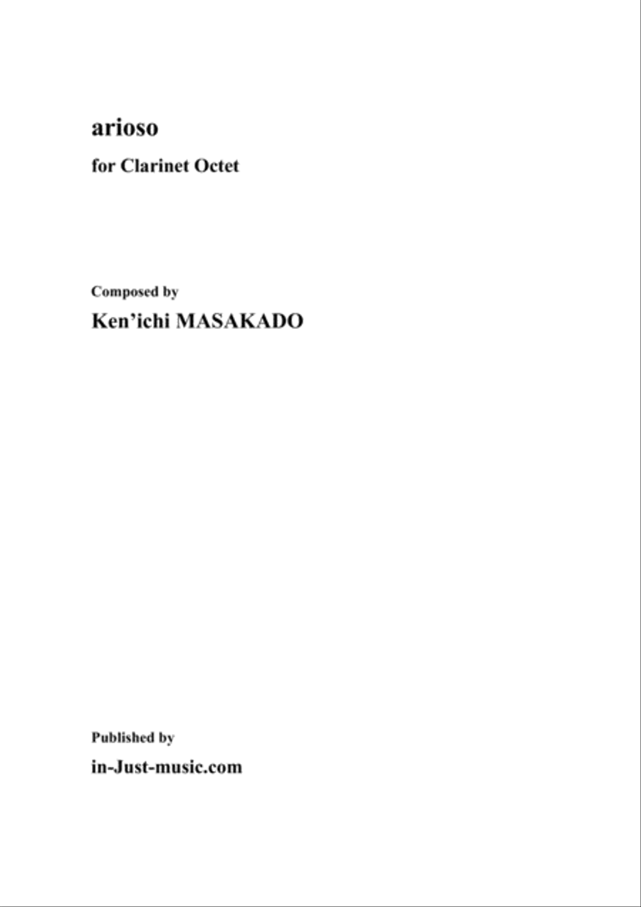 arioso, for Clarinet Octet Woodwind Ensemble scores gallery preview page 1