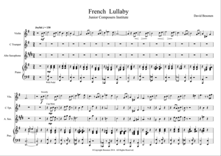 French Lullaby French Lullaby Small Ensemble scores gallery preview page 1