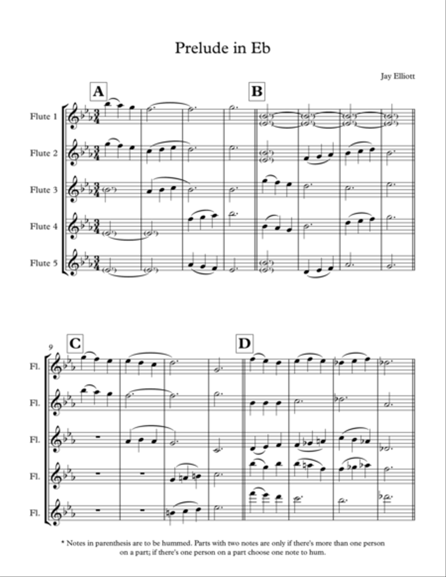 Prelude in Eb Prelude in Eb Woodwind Quintet scores gallery preview page 1