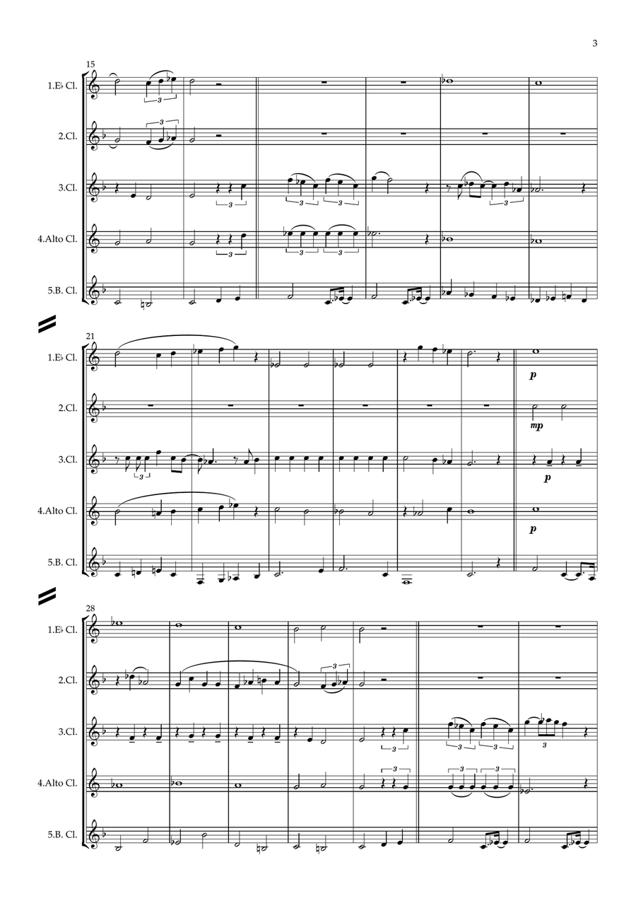 Michelle Clarinet Quintet scores gallery preview page 3
