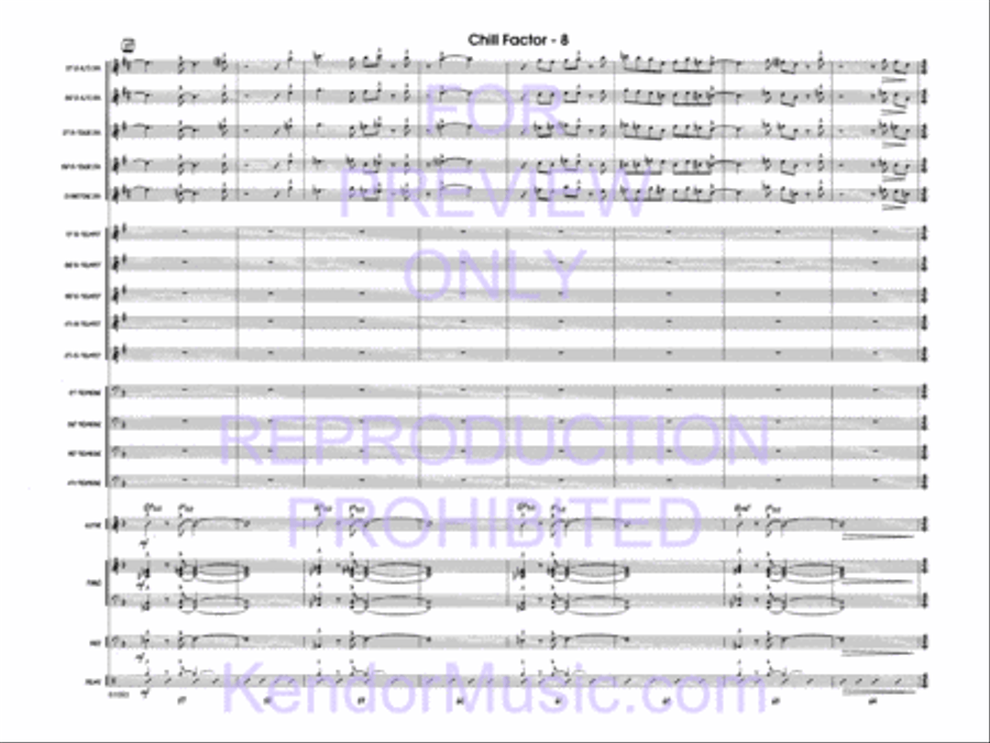 Chill Factor (Full Score) Jazz Ensemble scores gallery preview page 10