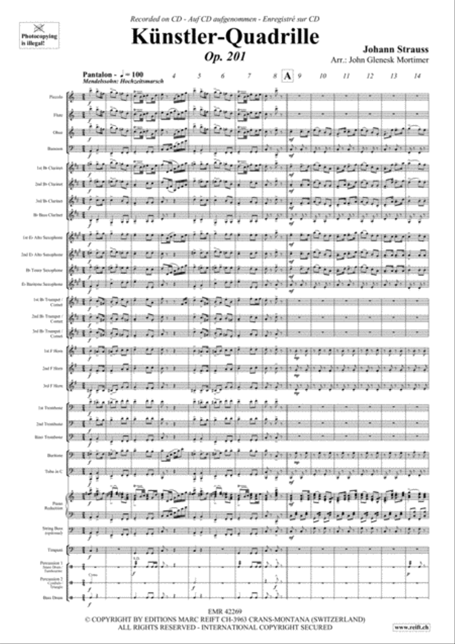 Kunstler-Quadrille Concert Band scores gallery preview page 3
