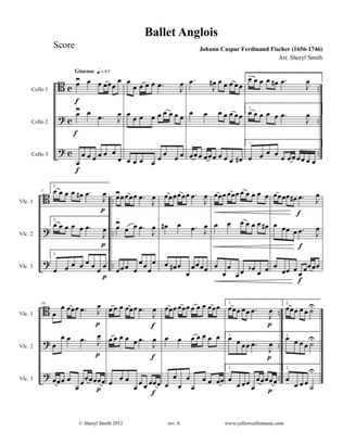 Ballet Anglois by Fischer for three cellos (cello trio)