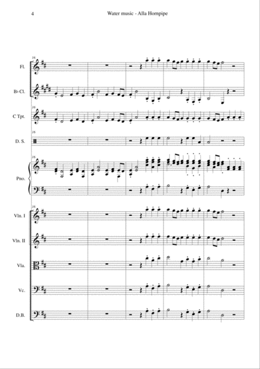 Water Music Suite II HWV 349_ no.12 Alla Hornpipe Orchestra scores gallery preview page 4