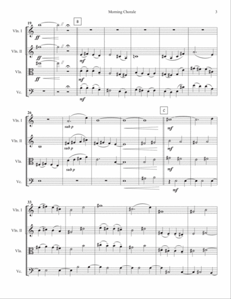 Morning Chorale Morning Chorale String Quartet scores gallery preview page 3