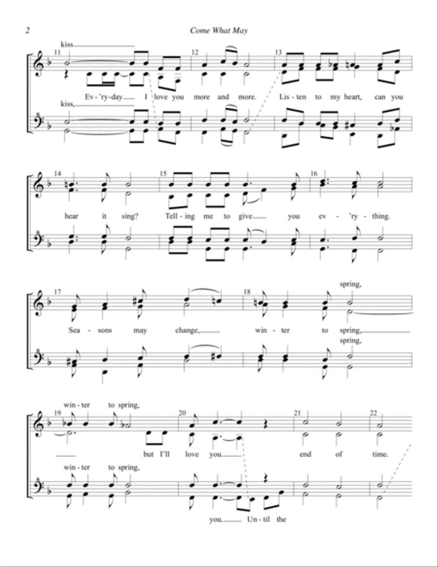 Come What May (from Moulin Rouge) (arr. Kevin Keller) SSAA scores gallery preview page 2
