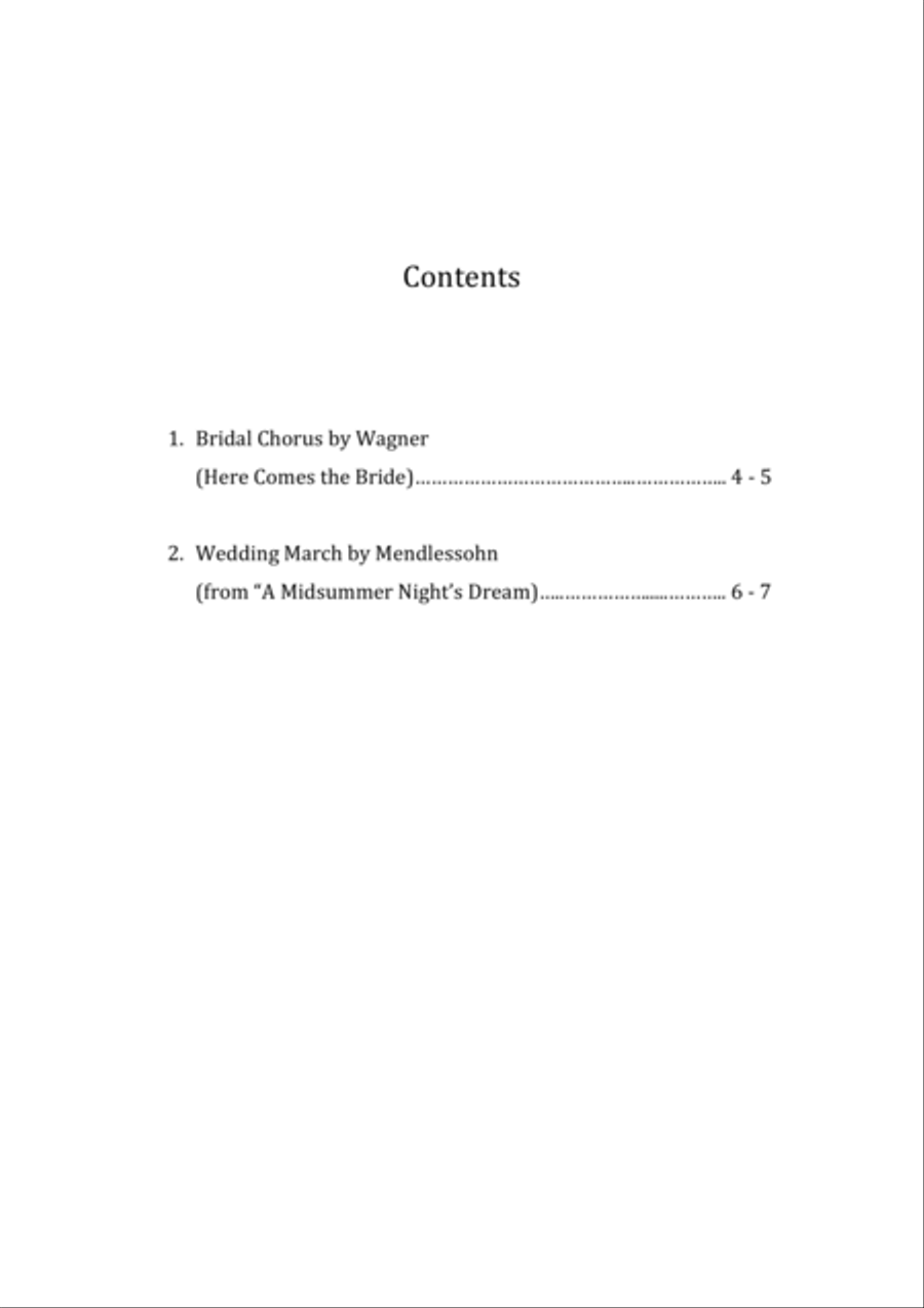 Two Wedding March Songs - 12 String Harp Harp scores gallery preview page 3
