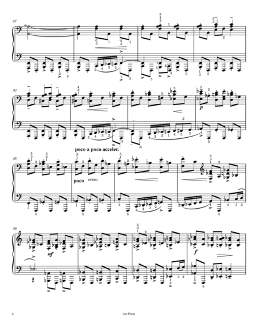 Rachmaninoff Etudes-tableaux, Op.39 No.6 - In A Minor Original For Piano Solo With Fingered Piano Method scores gallery preview page 4