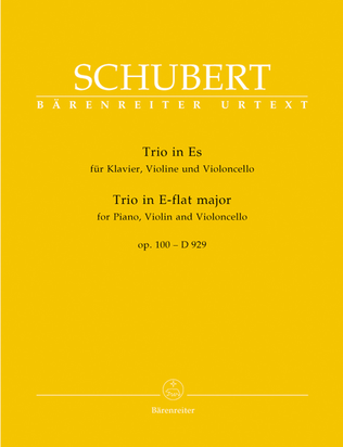 Book cover for Trio for Piano, Violin and Violoncello E flat major, Op. 100 D 929