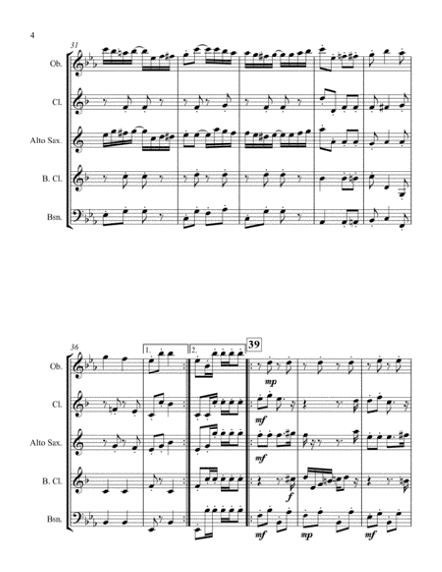 The Ragtime Dance for Reed Quintet Woodwind Quintet scores gallery preview page 4