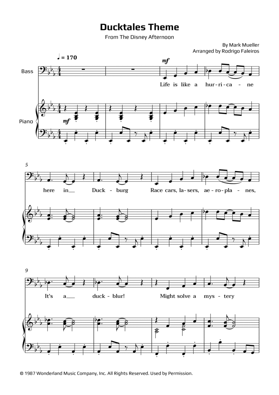 Ducktales Theme Chamber Music scores gallery preview page 1