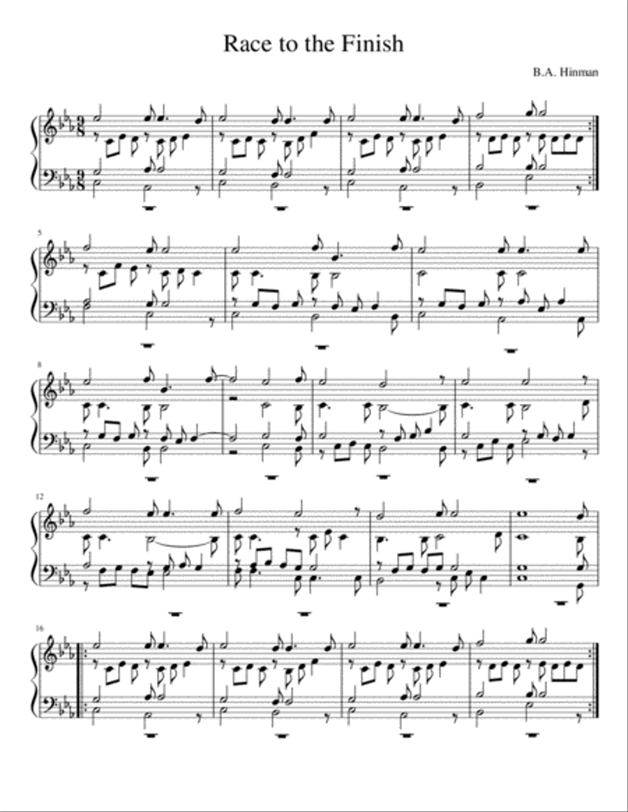 Race to the Finish Race to the Finish Piano Solo scores gallery preview page 1
