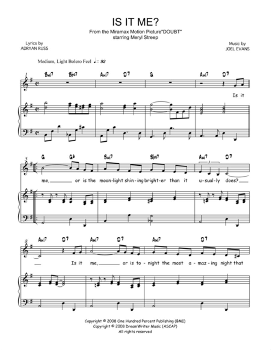 Is It Me? Tenor Voice scores gallery preview page 1