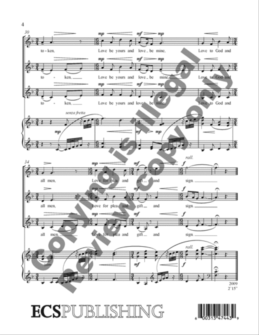 Love came down at Christmas (Choral Score) SSA scores gallery preview page 5