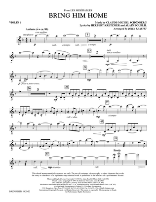 Bring Him Home (from Les Miserables) (arr. John Leavitt) - Violin 1