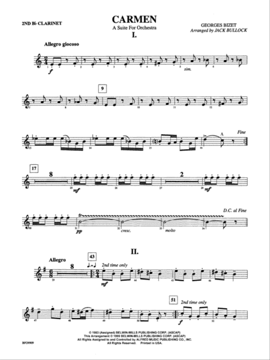 Carmen Suite: 2nd B-flat Clarinet Full Orchestra scores gallery preview page 2