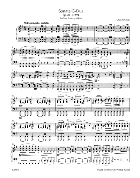 Sonata for Pianoforte in G Major, Op. 78, D. 894