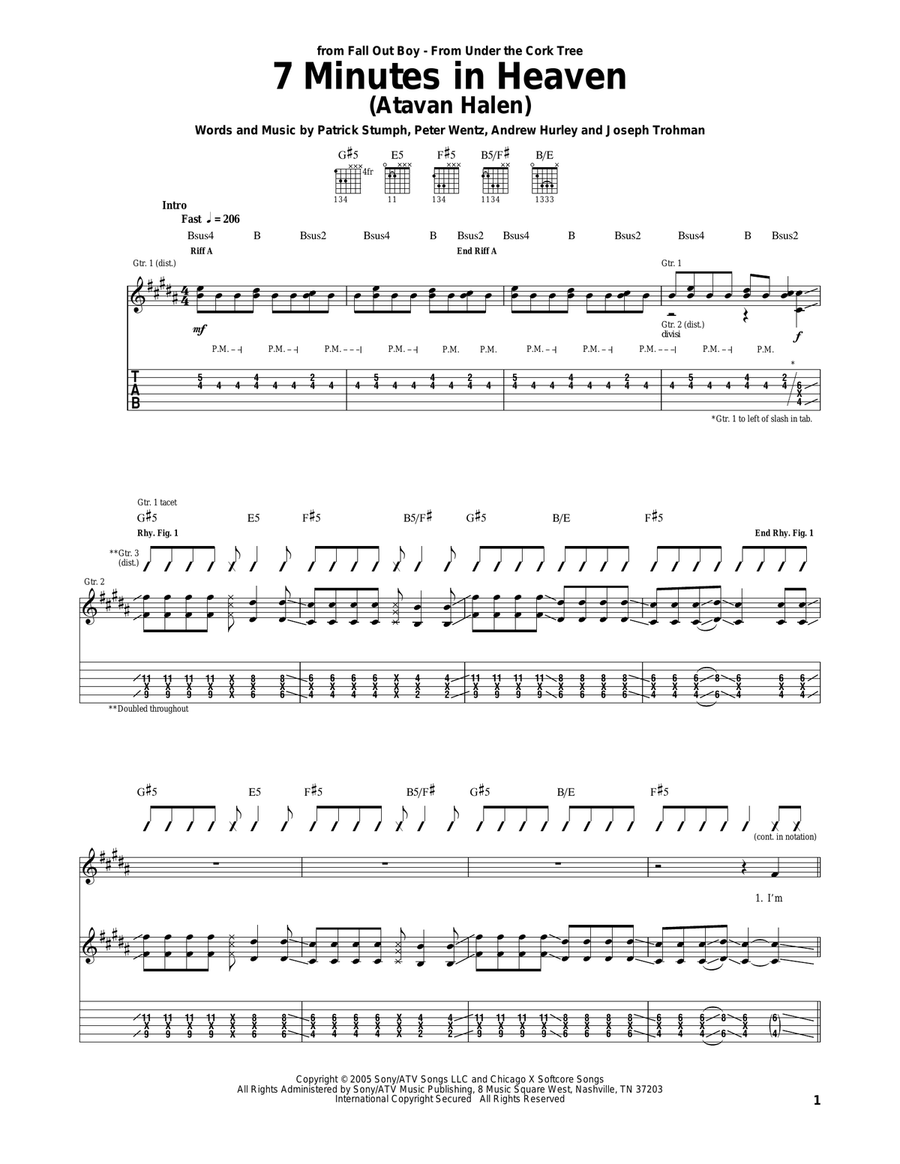 7 Minutes In Heaven (Atavan Halen) Acoustic Guitar scores gallery preview page 1