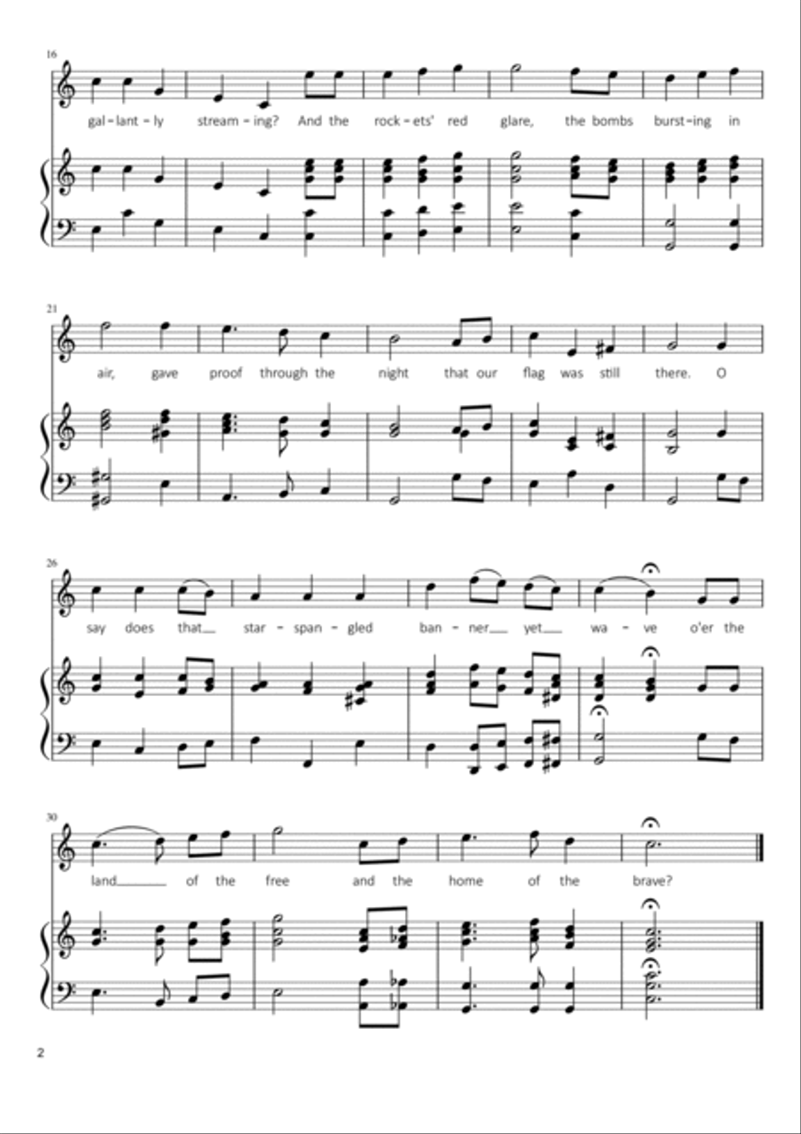The Star-Spangled Banner (in all keys!) Voice scores gallery preview page 3