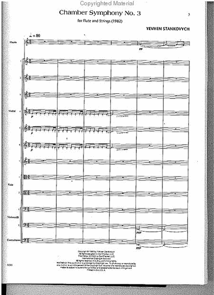 Chamber Symphony No. 3 for Flute and Strings (1982)