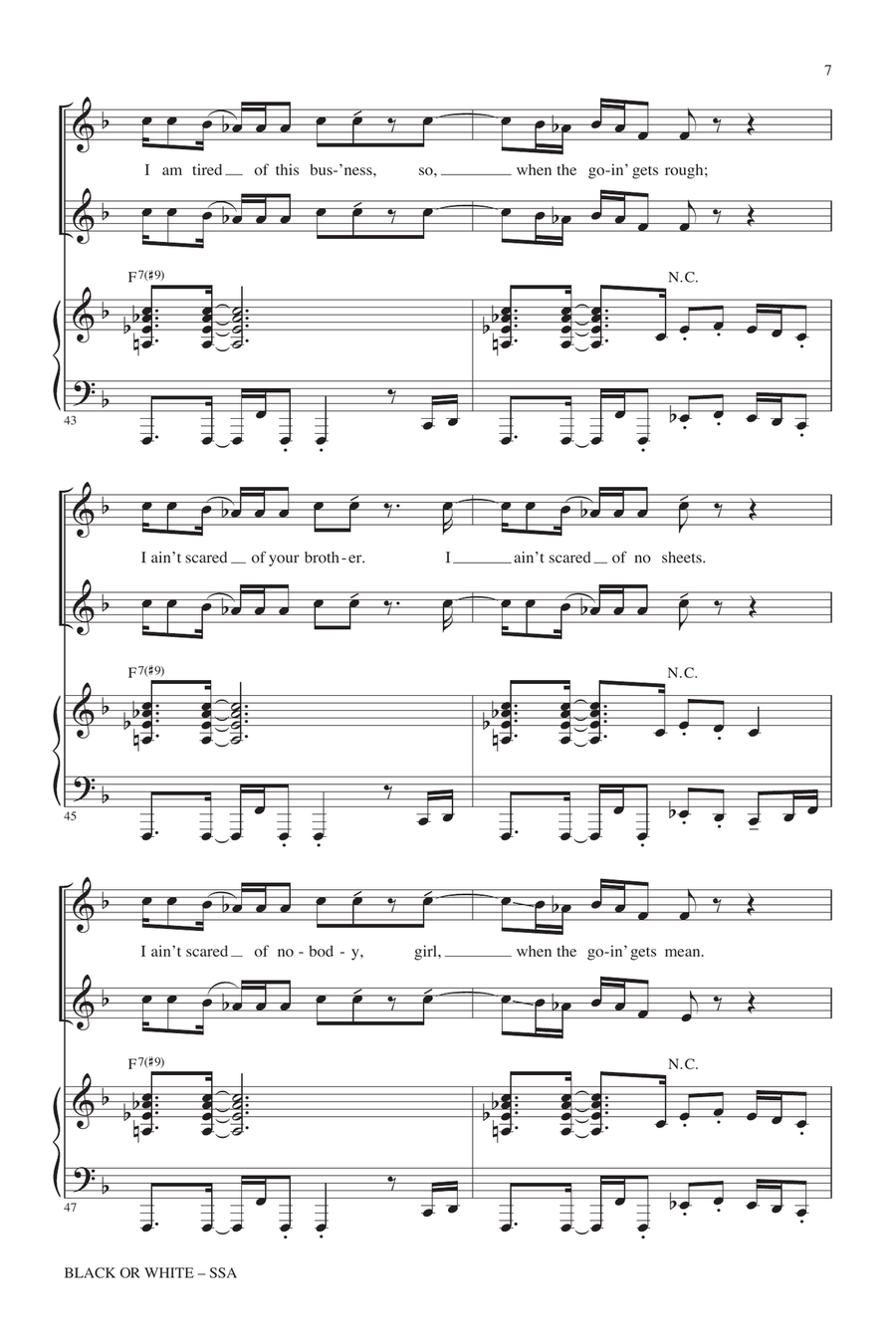 Black Or White (arr. Kirby Shaw) SSA scores gallery preview page 6