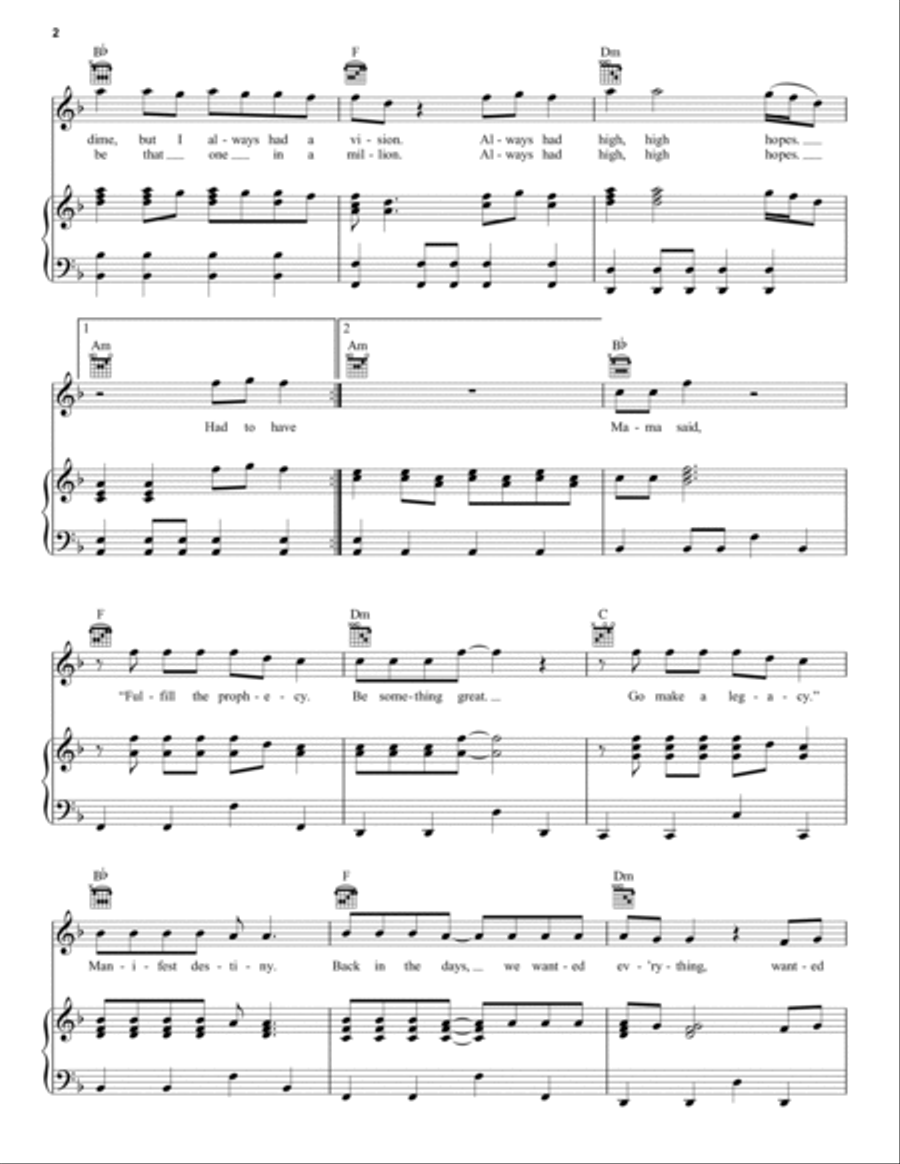 High Hopes Piano, Vocal, Guitar scores gallery preview page 2