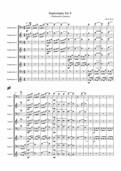 Impromptu for 4 (by Derick Kane) - Euphonium Quartet image number null