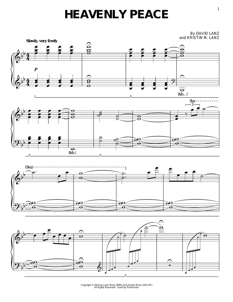 Heavenly Peace Piano Solo scores gallery preview page 1