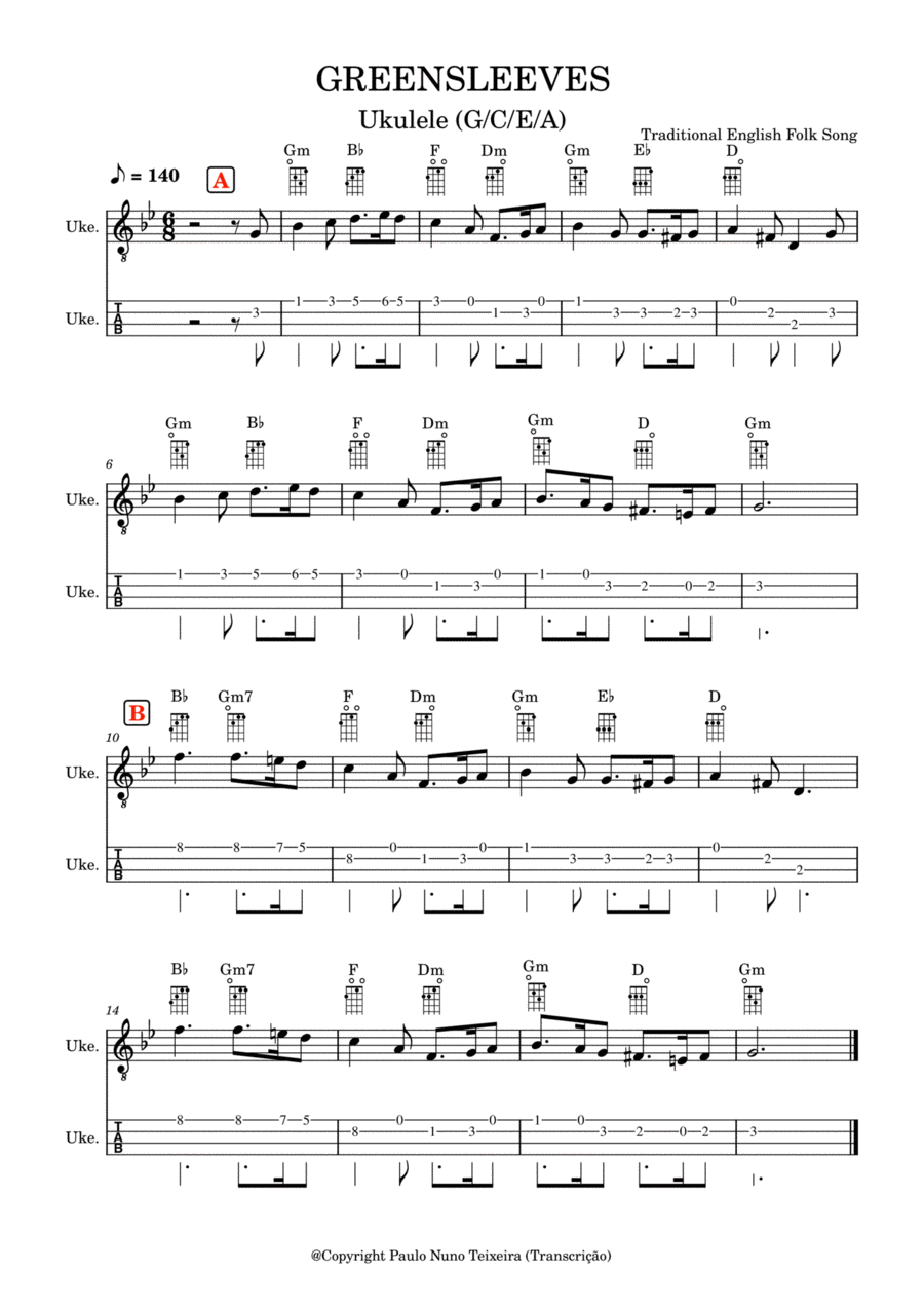 Greensleeves Greensleeves Piano scores gallery preview page 1