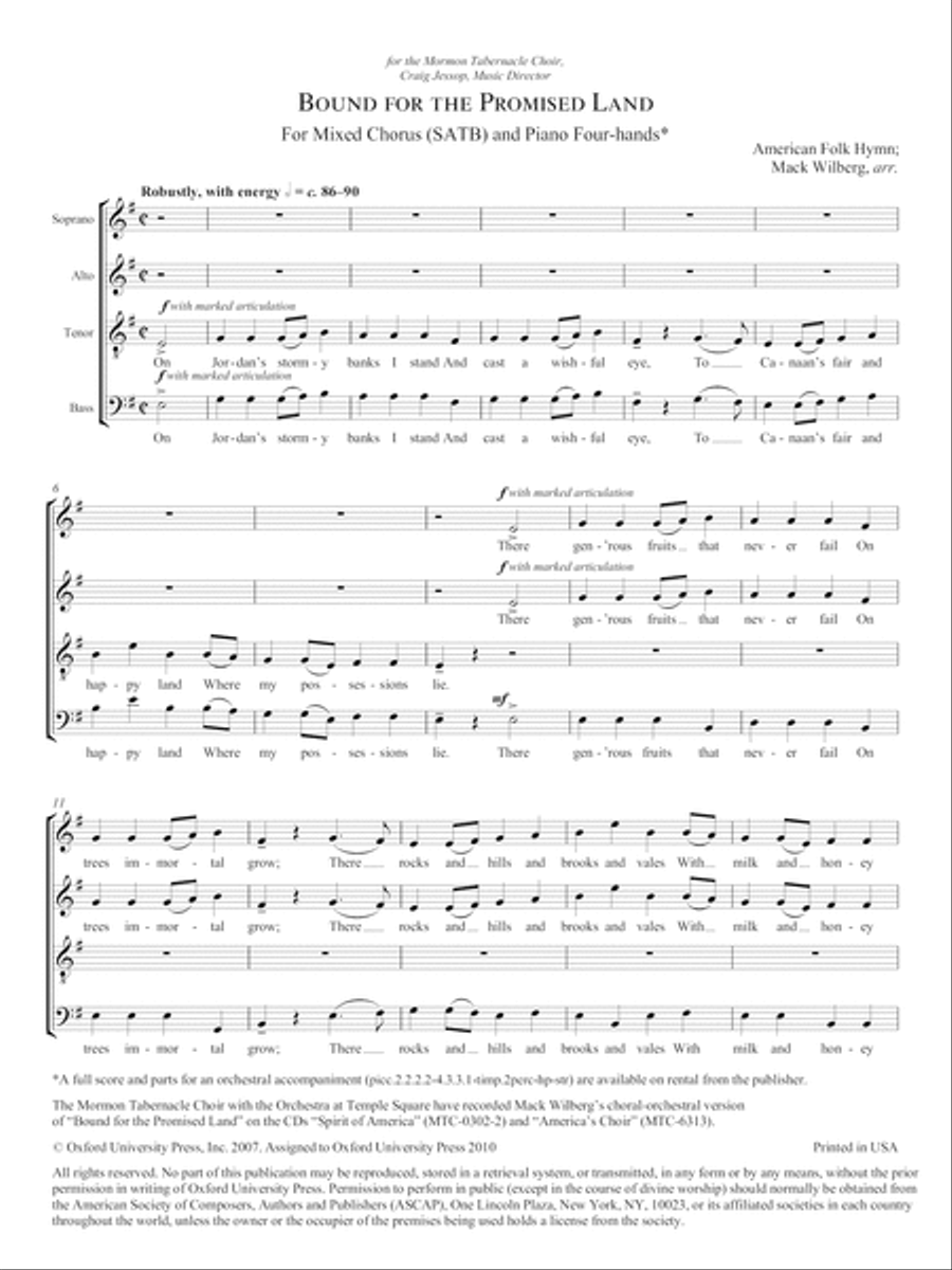 Bound for the promised land 4-Part scores gallery preview page 2