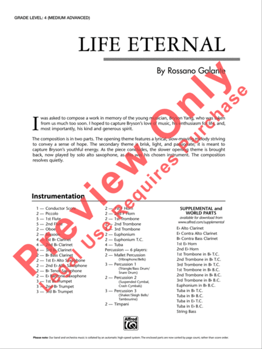 Life Eternal Concert Band scores gallery preview page 2
