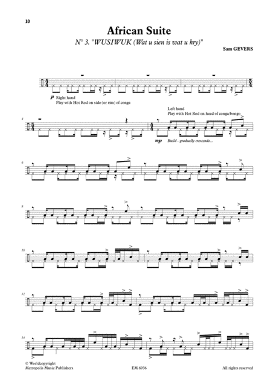 African Suite for Percussion Set-up Percussion scores gallery preview page 4