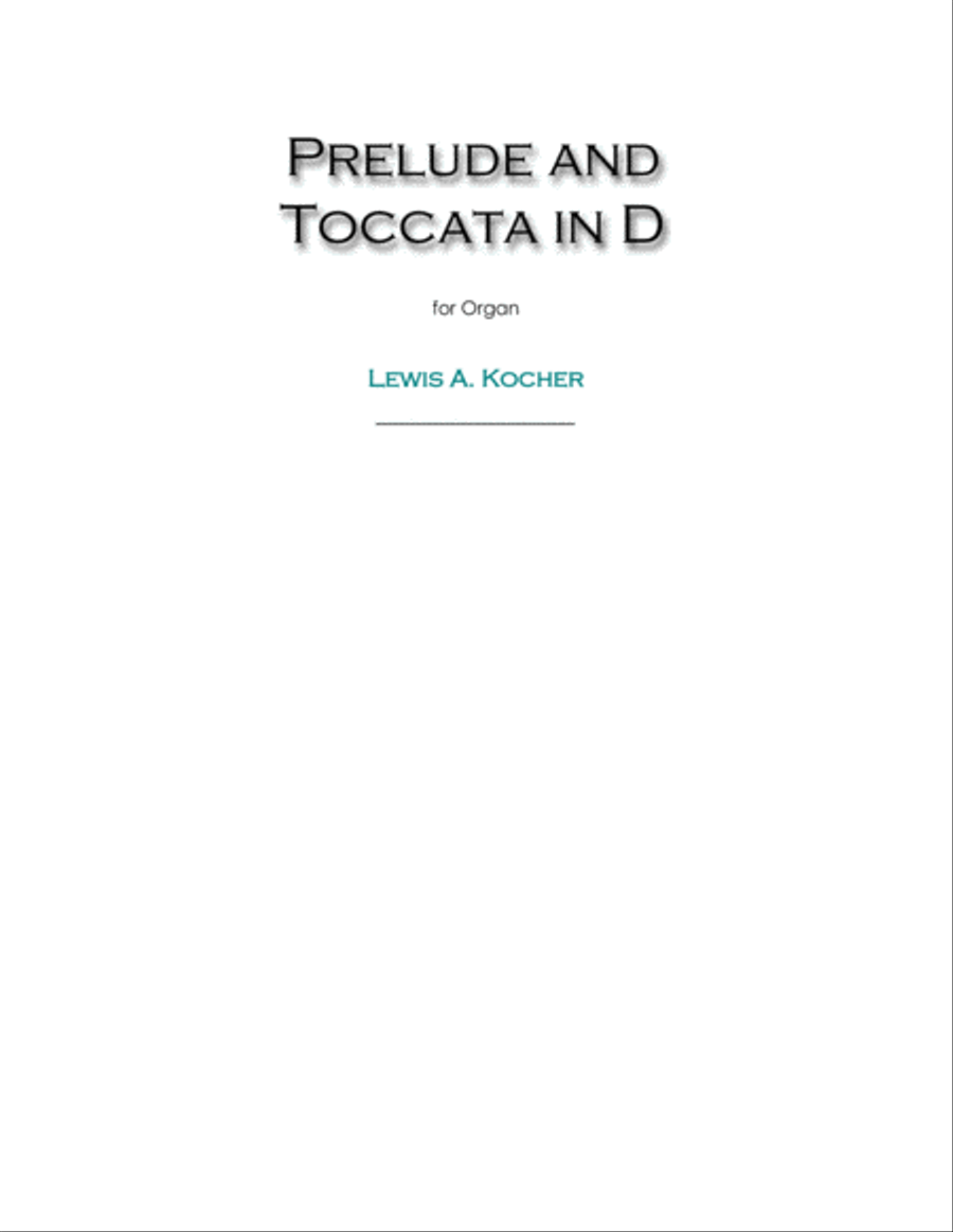 Prelude and Toccata in D Organ Solo scores gallery preview page 1