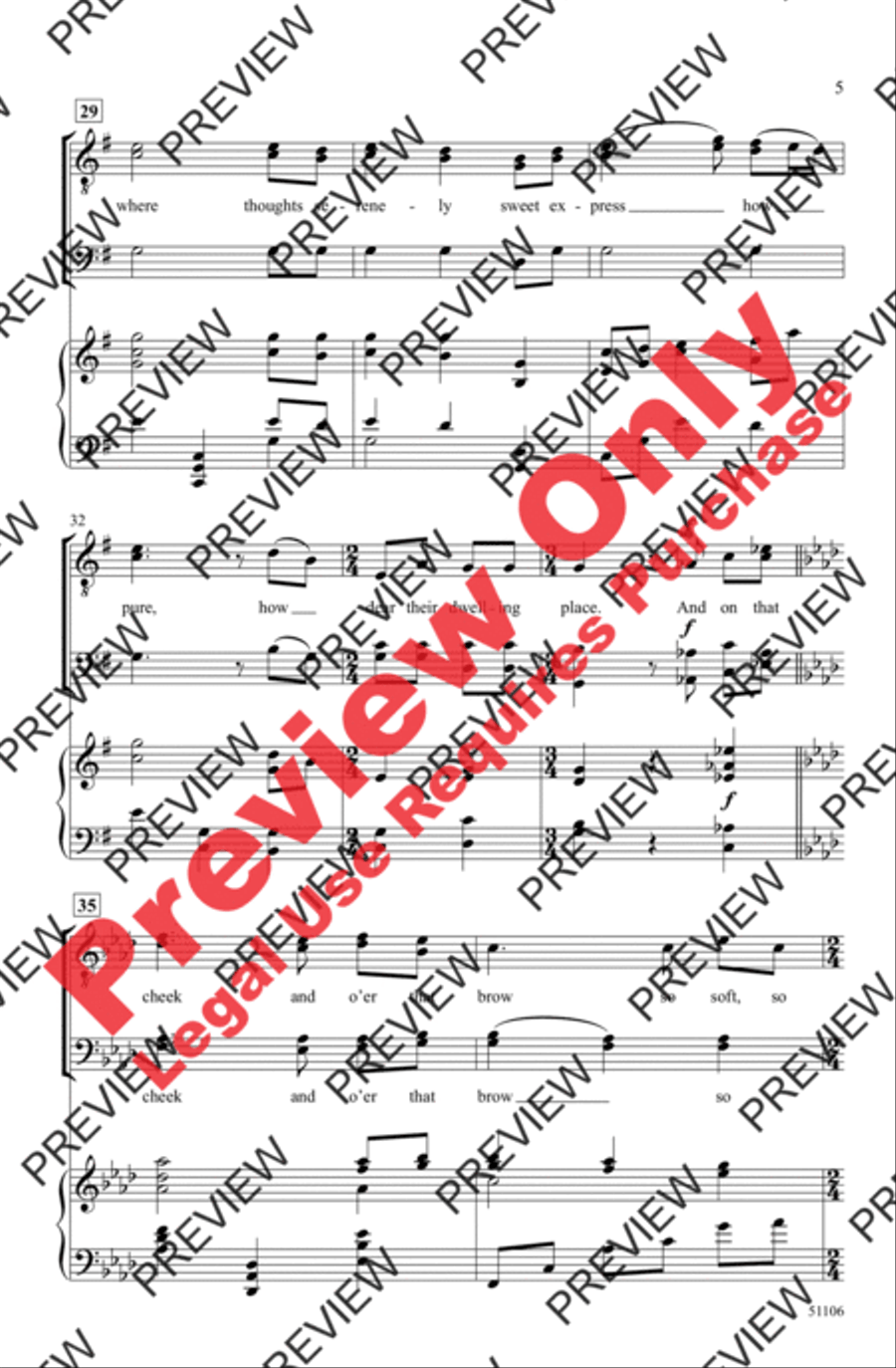 She Walks in Beauty Men's Choir scores gallery preview page 5