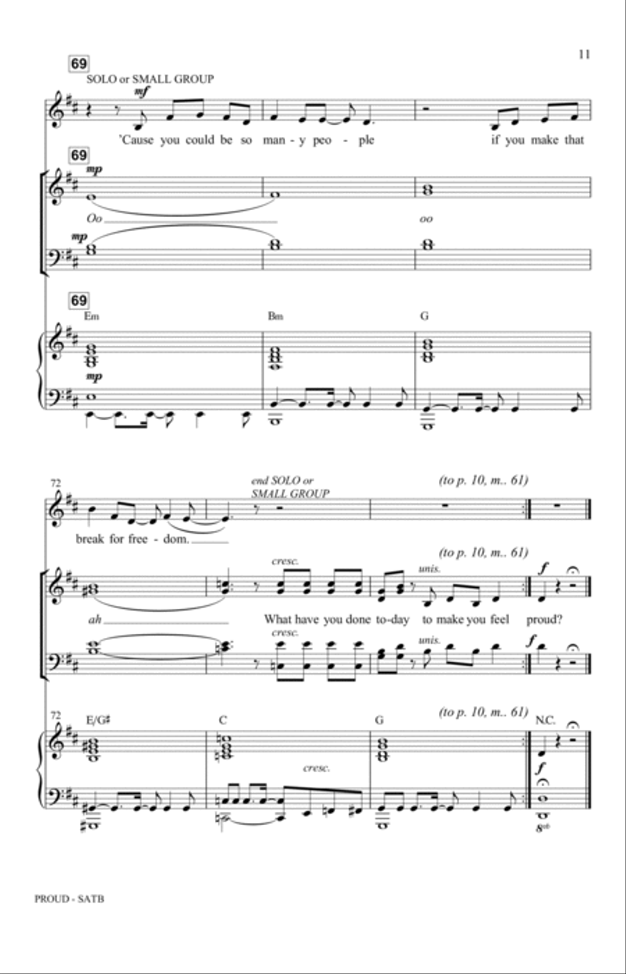 Proud (arr. Greg Gilpin) Proud (arr. Greg Gilpin) 4-Part scores gallery preview page 11