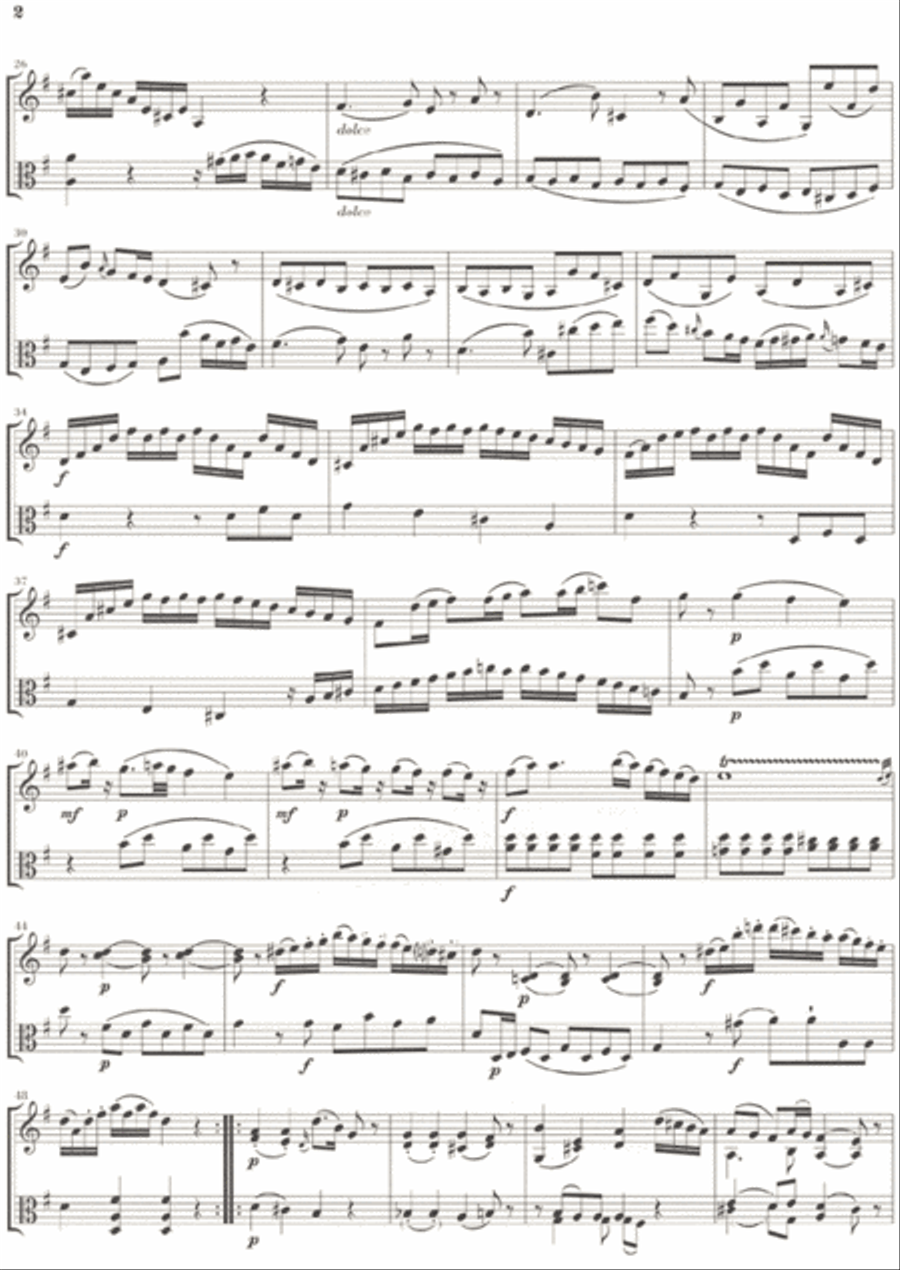 String Duos for Violin and Viola K423, 424 String Duet scores gallery preview page 3