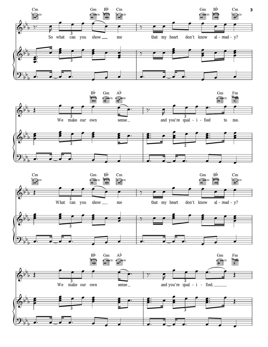 Losers Losers Piano, Vocal, Guitar scores gallery preview page 3