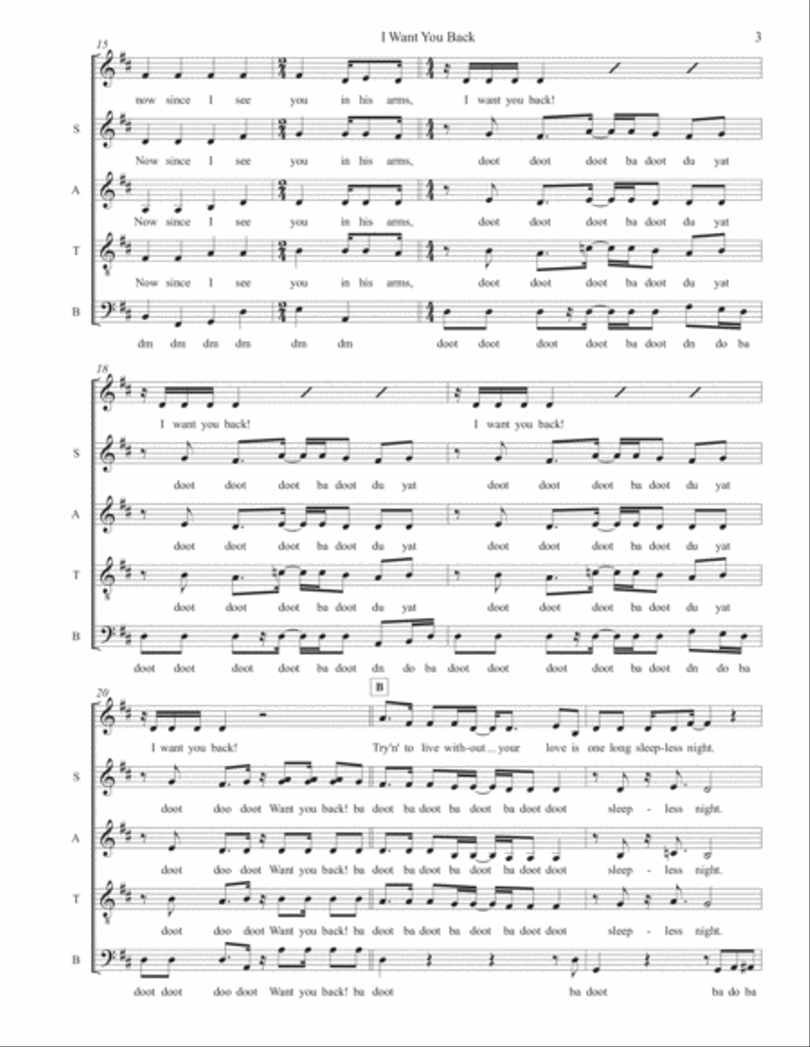 I Want You Back Divisi scores gallery preview page 3