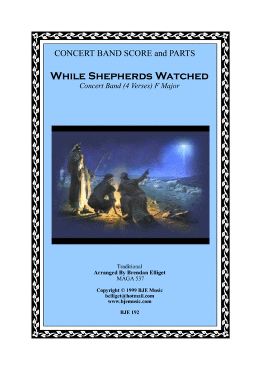 While Shepherds Watched Their Sheep - Concert Band Score and Parts PDF image number null